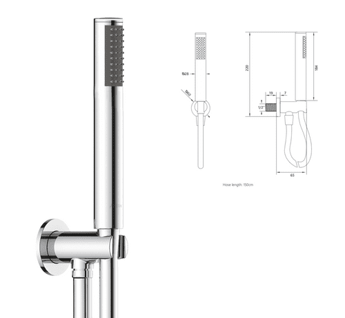 Armera Round Mini Shower Kit, Chrome, Wall-Mounted (Model SH.430.66.4)