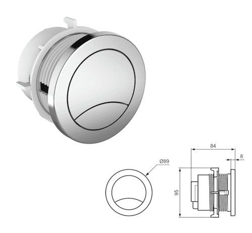 Armitage Shanks Conceala 3 Dual Flush Finger Push Button, Chrome (Model S1084AA)