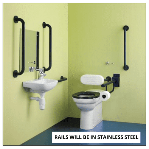 Armitage Shanks Contour 21 Back to Wall Pack With Stainless Steel Rails - Left Hand- Model S6968MY
