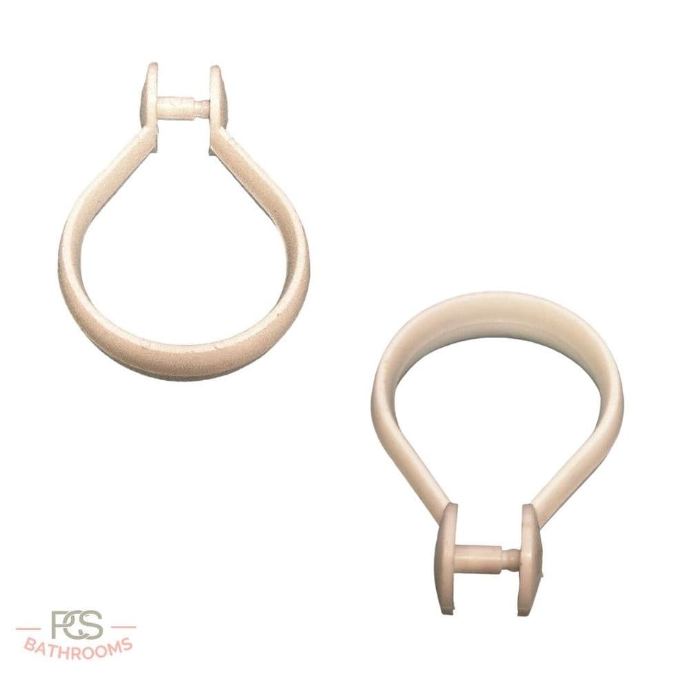 Bathex Shower Curtain Hooks White Plastic Model 66180 Sold Individually