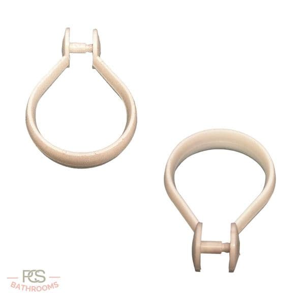 Bathex Shower Curtain Hooks White Plastic - Model 66180 - Sold Individually