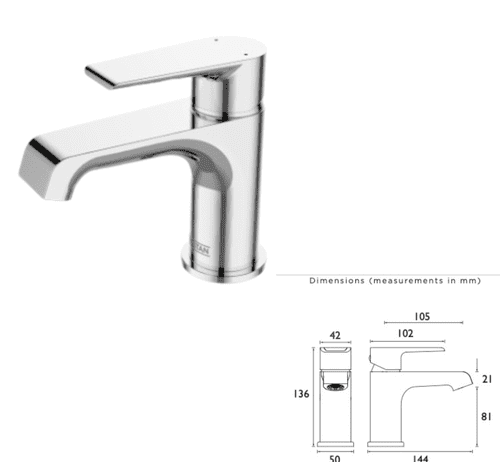 Bristan Cadence Basin Mixer Tap No Waste Chrome (Model CN CDN BASNW C)
