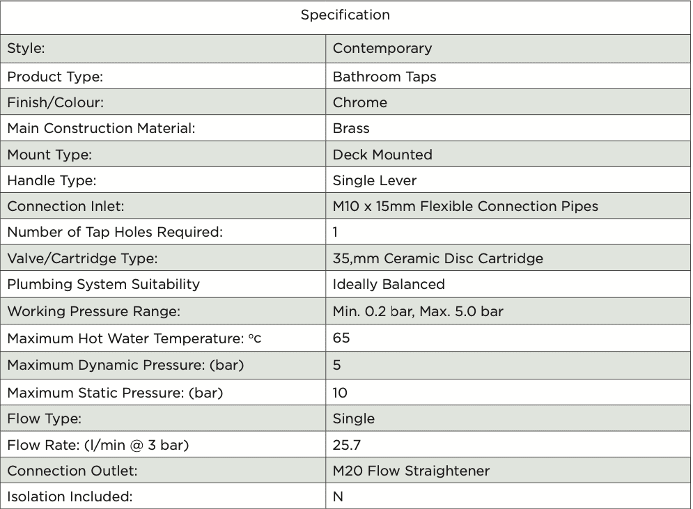 Bristan Capri Eco Basin Mixer With Pop-Up Waste CAP EBAS C - View #4