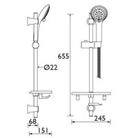 Bristan Casino Shower Kit 5 Function Large Handset Chrome (Model CAS KIT04 C)