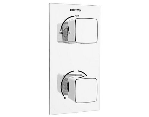Bristan - COB SHCVO C - Cobalt Recessed Thermostatic Dual Control Shower Valve - Single Outlet