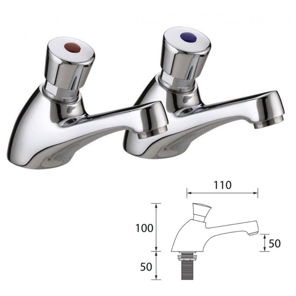Bristan Self Closing Basin Taps In Chrome Model VA NC 1/2 C