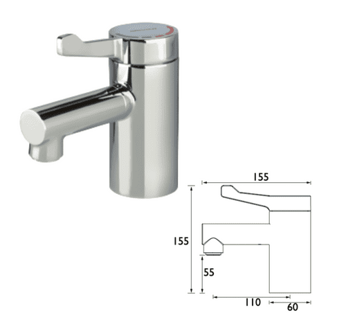 Bristan Solo 2 Mono Basin Mixer, Chrome, Deck-Mounted (Model SOLO2‑T3SL)