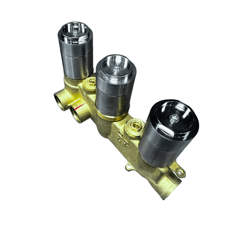 Crosswater  3 Way Shower Valve Without Back Plate Or Levers - Model WLBP3000RV+ Brushed Steel