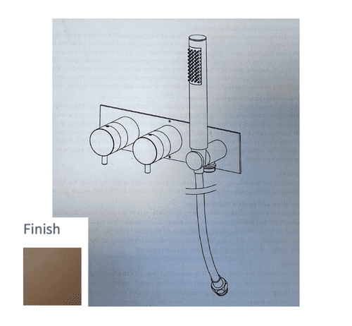 Crosswater M Pro 2‑Handle Thermostatic Shower Trim, Brushed Brass (Model PRO1711LBPF)