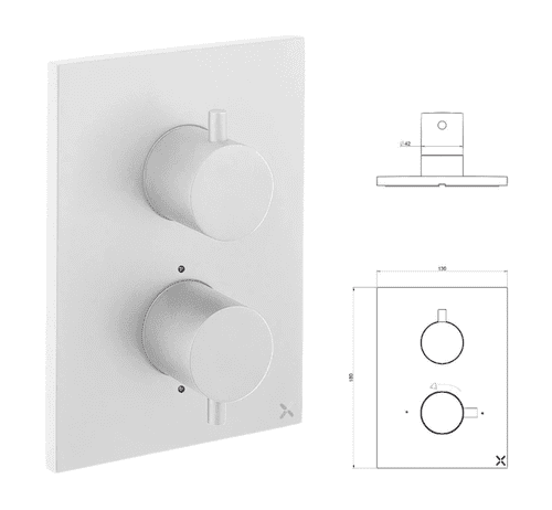 Crosswater MPRO Crossbox 2 Outlet Multi-Flow Trim & Lever Kit Matt White (Model PROCB1500LBPW)