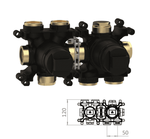 Crosswater MPRO Module 3 Outlet Concealed Thermostatic Shower Valve ...