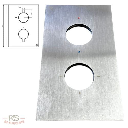 Crosswater Pro 1000 Stainless Steel Effect Backplate for 2-Way (PRO1510) - Etched: PRO1000BPV-NE