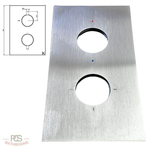 Crosswater Pro 1000 Stainless Steel Effect Backplate for 2-Way (PRO1510) - Etched: PRO1000BPV-NE