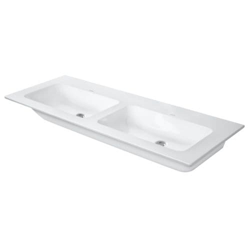 Duravit ME By Starck 1300 x 490mm NTH Double Bowl Vanity Washbasin- Model 2336130060