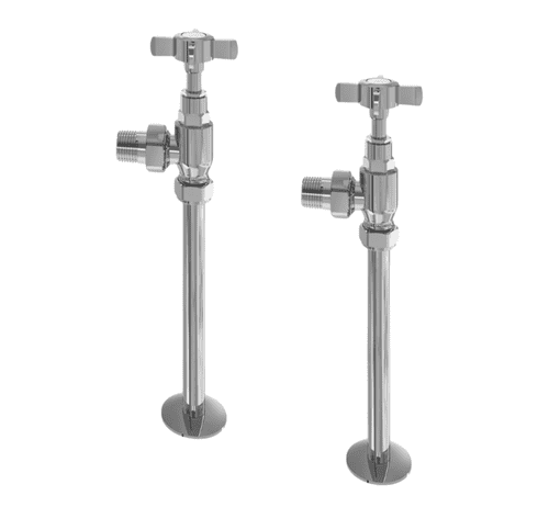 Eastbrook Pair of Traditional Angled Radiator Valves With Tails In Chrome: Model 54.0001