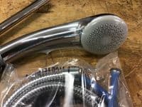Euro Bath Shower Riser Rail With Chrome Single Function Shower Handset & Hose