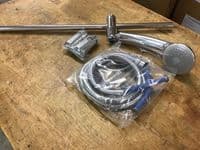 Euro Bath Shower Riser Rail With Chrome Single Function Shower Handset & Hose