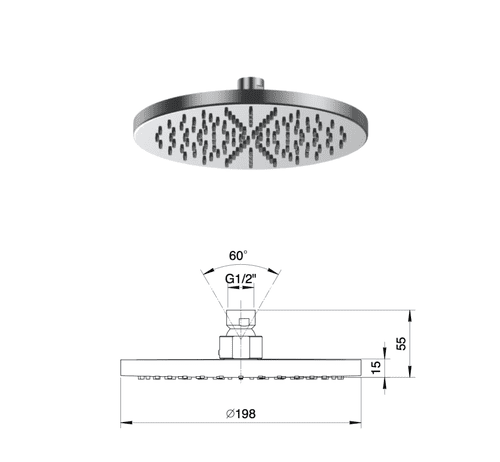 Fantini Rain Showerhead - 200 mm - In Chrome (Model 86029230)