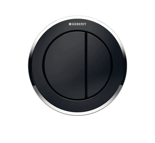 Geberit Flush Button Type 10 for Remote Flush, Dual Flush - Black Finish - Model 116.057.KM.1  