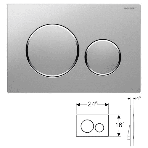Geberit Kappa20 Dual Flush Plate, Gloss Chrome: Model 115.228.21.1