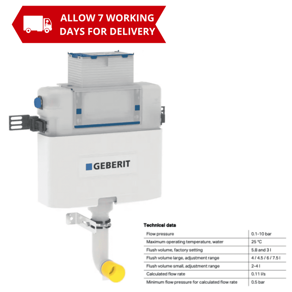 Geberit Omega Concealed Dual Flush Cistern 12cm - Model 109 051 00 1