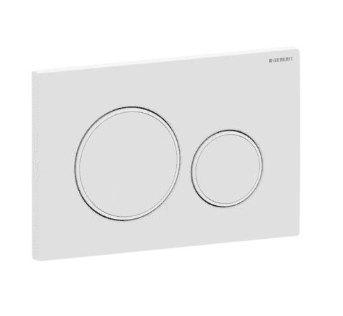 Geberit Sigma20 Dual Flush Plate, Gloss White (Gloss Chrome Rings): Model 115.882.KJ.1