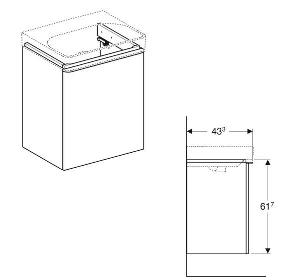 Geberit Smyle Square Cabinet For Washbasin - Model  500.366.00.1