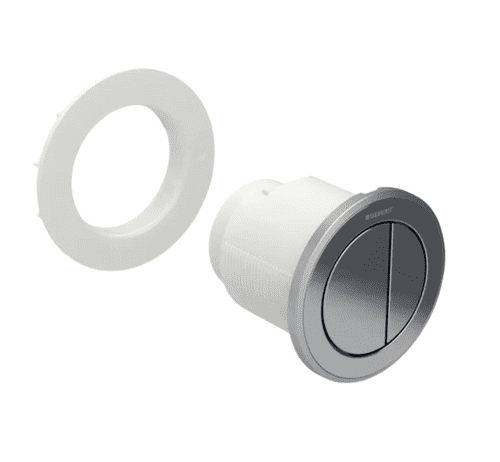 Geberit Type 10 Remote Flush Actuation Round Brushed Pneumatic Dual Flush (Model 116.057.SN.1)