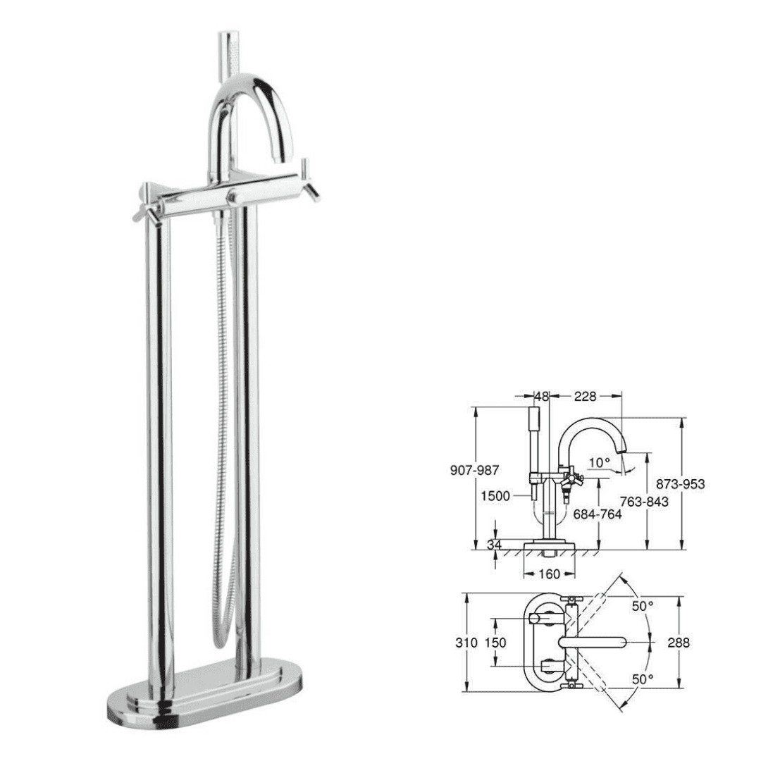 Grohe Atrio Ypsilon Floor Mounted Bath/Shower Mixer Model 25044