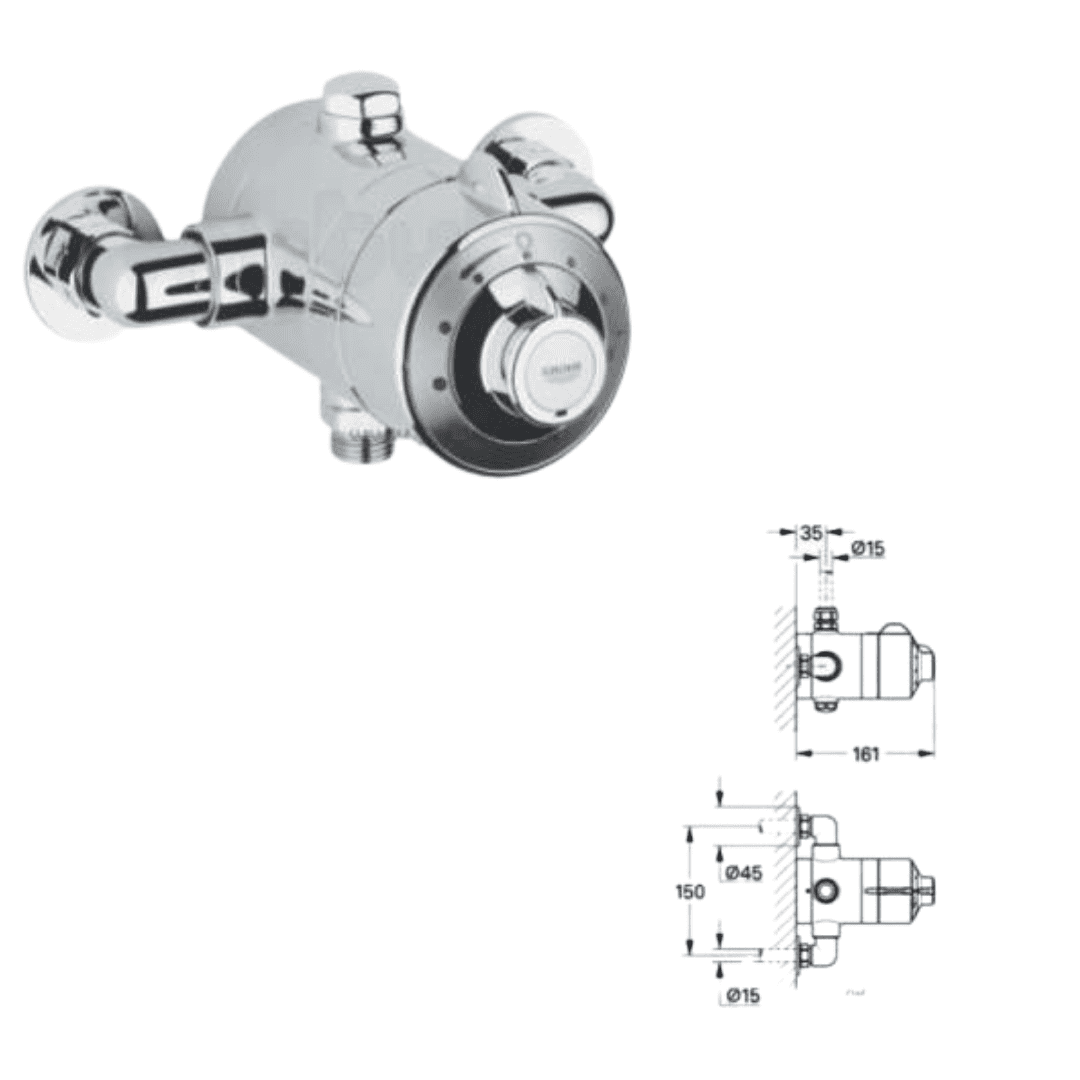 Grohe Avensys Dual Thermostatic Exposed Shower Valve Model 340291P0