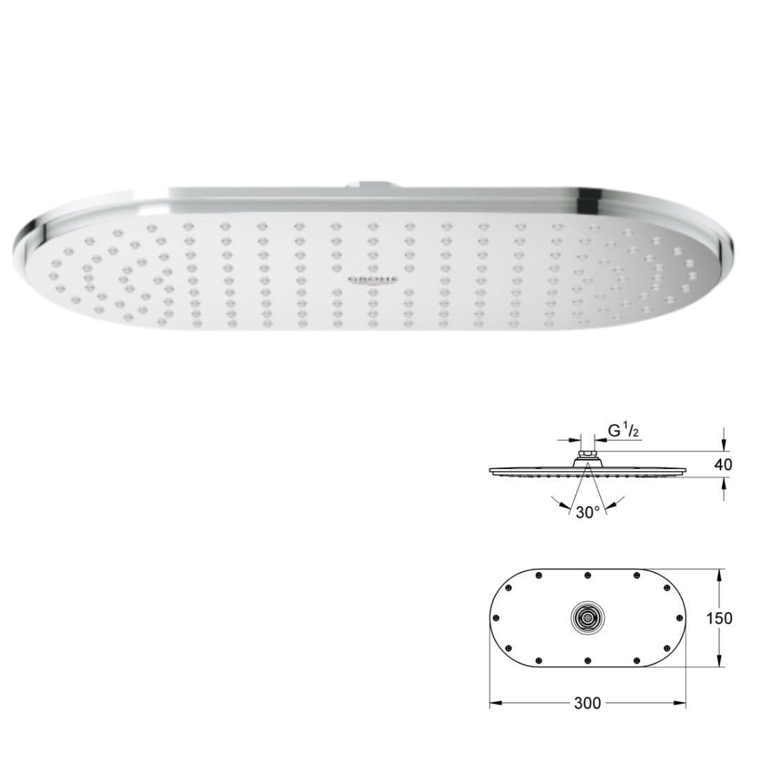 Grohe Rainshower Veris Head Shower 1/"2 Chrome Model 27470000