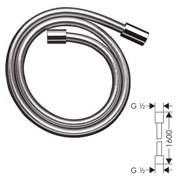 Hansgrohe Axor Stark Isiflex Shower Hose - Metal/Chrome Effect - Model 28286000