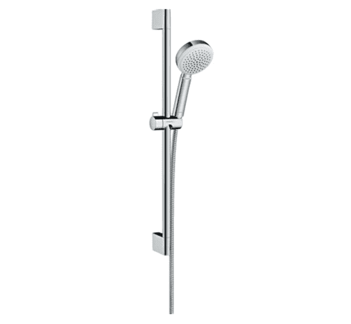 Hansgrohe Crometta 100 Shower Set, White/Chrome, EcoSmart, 65cm Rail (Model 26655400)