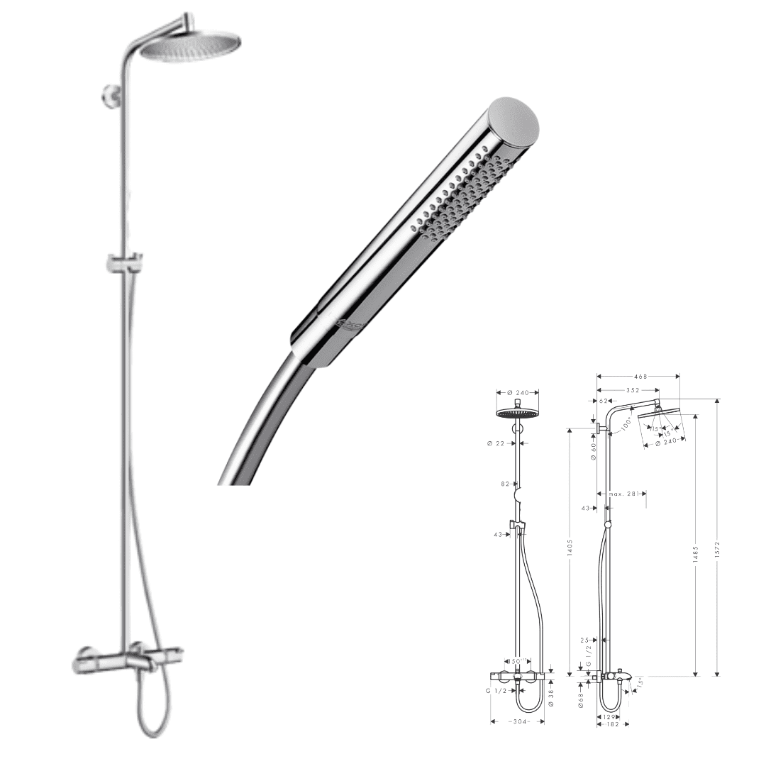 Hansgrohe Ecosmart Bath/Showerpipe With Baton Handshower Special