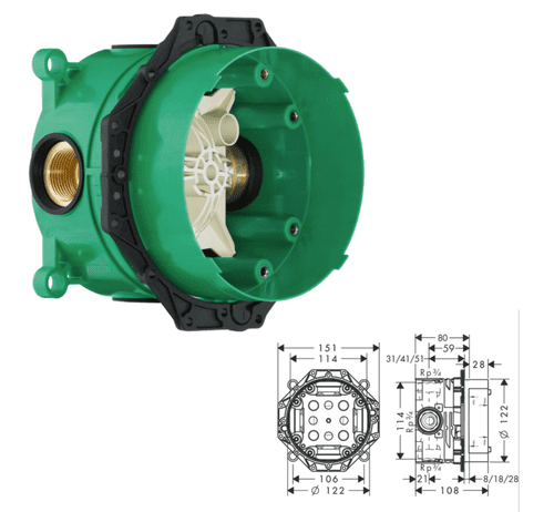 Hansgrohe iBox Universal Concealed Installation Basic Set (Model 01800180)