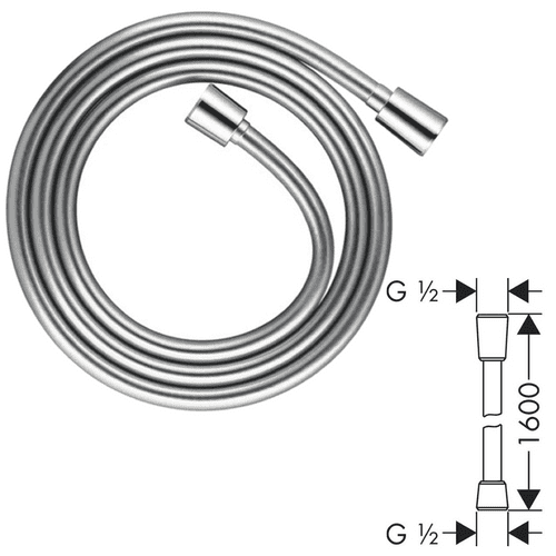 Hansgrohe Isiflex Ecosmart 1 6 Metre Shower Hose In Chrome - Model ...