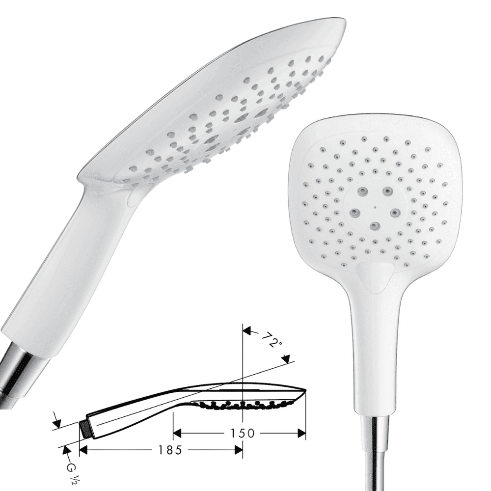 Hansgrohe Pura Vida Hand Shower In White/Chrome Model 28557640
