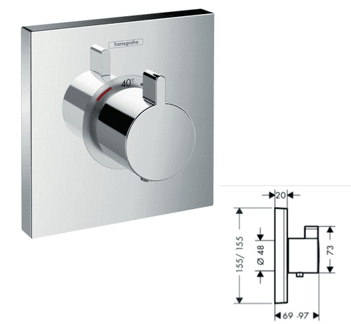 Hansgrohe ShowerSelect HighFlow Concealed Thermostatic Mixer Chrome (Model 15760000)