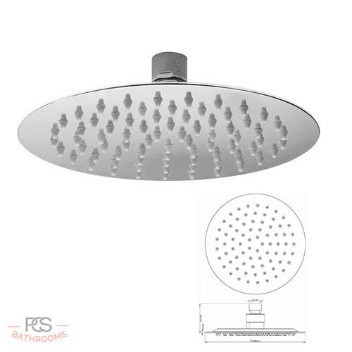 Hudson Reed (A3082) 200 mm Slim Round Fixed Head Diameter - In Chrome