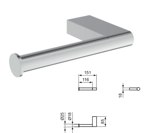 Ideal Standard Connect Spare Toilet Roll Holder, Chrome (Model N1383AA)