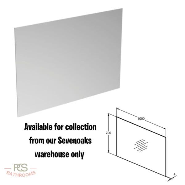 Ideal Standard M+L Mirror ECO - Width: 1000 mm Height: 700 mm Depth: 4 mm - No Frame - T3369BH
