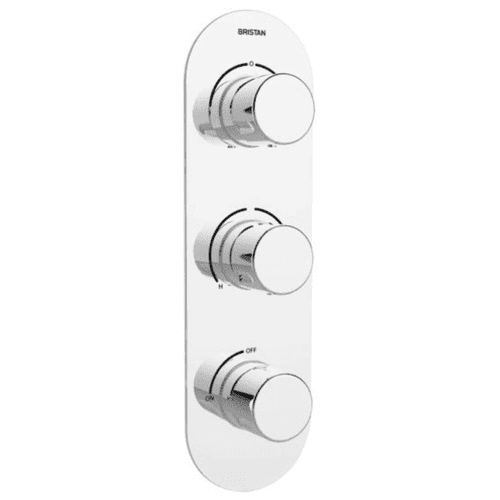 Just Taps Grosvenor Horizontal Thermostatic Shower Valve - 3x Handle 2x Outlets - Model 85693