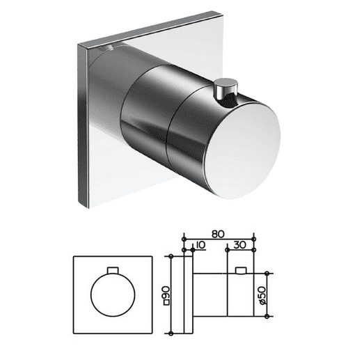 Keuco IXMO Thermostatic Concealed Shower Mixer Rosette - Model 59553010002