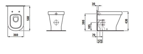 Laufen Back To Wall WC/Toilet - Model 821684) - New & Boxed