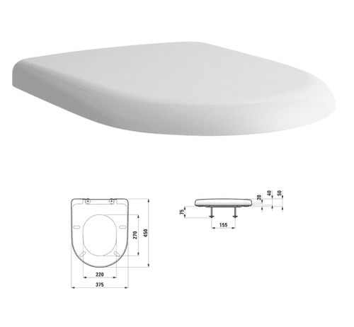 LAUFEN PRO Universal WC Seat & Cover with Soft Close and Quick Release (Model H8939580000001)