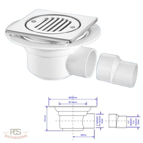 McAlpine 50mm Water Seal Gully with Horizontal Outlet : Model TSG50T6SS