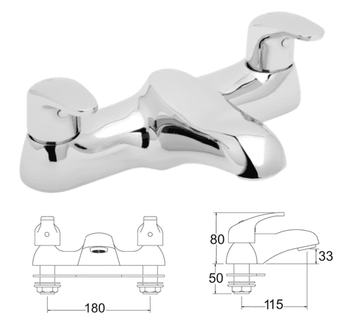 Methven Deva Adore Bath Filler Tap, Chrome (Model ADORE108)