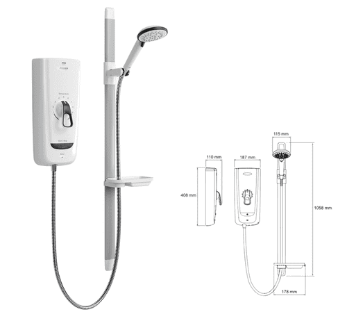 Mira Advance Flex (8.7kW) Electric Shower Kit: Model 1.1785.003