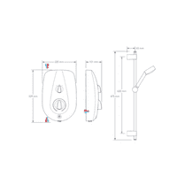 Mira Vie 8.5kW Electric Shower & Slide Rail Kit, In White: Model 1.1788.004