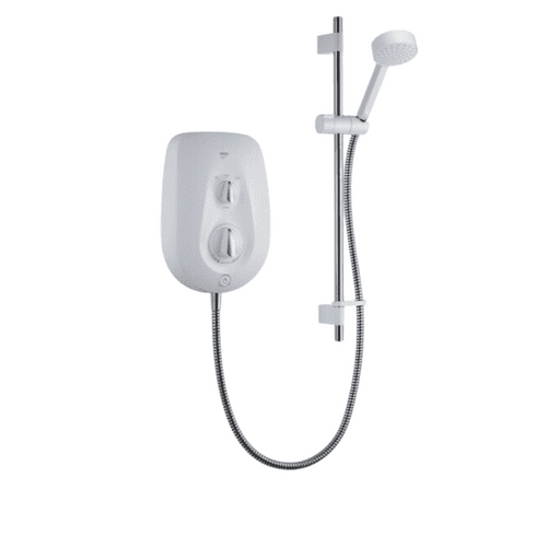 Mira Vie 8.5kW Electric Shower & Slide Rail Kit, In White: Model 1.1788.004